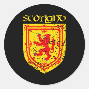 Royal Arms of Scotland Leeuw Rampant N Ronde Sticker