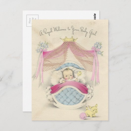 "Royal Baby Girl" Briefkaart (Voorkant / Achterkant)