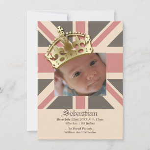 Royal Baby New Baby met Kroon Aankondiging