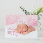 Royal Baby Pink avec Faire-part de naissance de co (Debout devant)