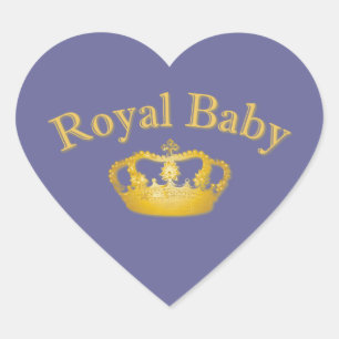 Royal Baby with Golden Crown Hart Sticker