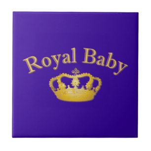 Royal Baby with Golden Crown Tegeltje