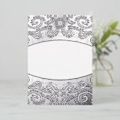 Royal Batik Floral Faire-part de mariage Dusty Gre (Debout devant)