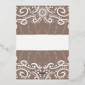 Royal Batik Floral Faire-part de mariage Dusty Gre (Verso)