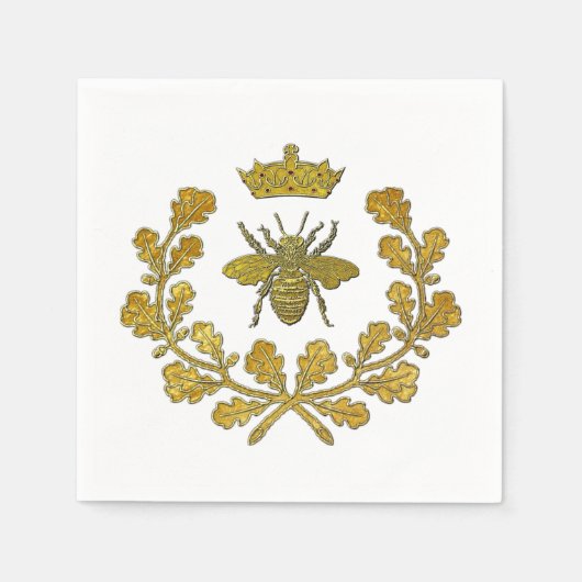 Royal Bee Crest & uw kleur Servet (Voorkant)
