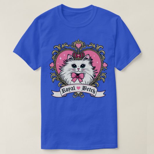 Royal Betch Kitty Chat Valentine Coeur TShirt (Design devant)