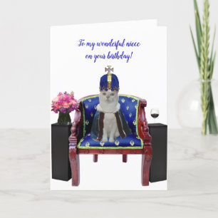 Royal Birthday Cat-Vrouw Verjaardag Kaart