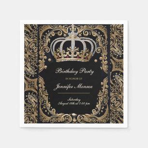 Royal Birthday Party Crown  Invitation Servet
