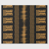 Royal Black African Bogolan Gift Wrap Cadeaupapier (Vlak)