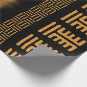 Royal Black African Bogolan Gift Wrap Cadeaupapier (Hoek)