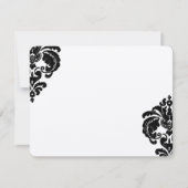  Royal Black Damask Wedding RSVP (Voorkant)