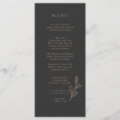 Royal Black Eenvoudig Minimalistisch Trouwmenu Menu (Voorkant)