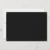 Royal black gold Reserved Wedding Sign Kaart (Achterkant)