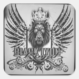 Royal black Lyon  Vierkante Sticker