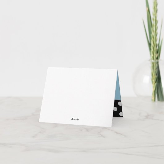 Royal Black Polka Dot Blue Hartelijk dank Bedankkaart (Achterkant)