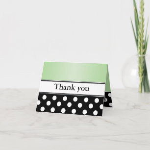 Royal Black Polka Dot Green Bedankkaart