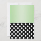 Royal Black Polka Dot Green Quinceañera Invitation (Dos)