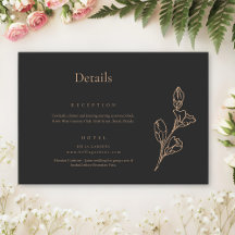 Royal Black Simple Minimaist Wedding Details