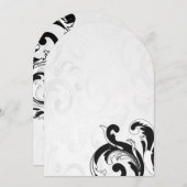 Royal Black Swirls Wedding Invitations Kaart (Voorkant / Achterkant)