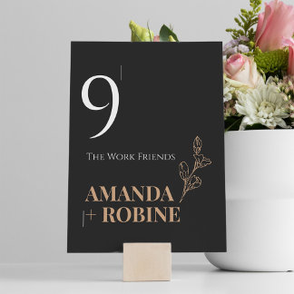 Royal Black Trouwtafel Nummer Pedestal Sign Reclamebord Met Voetstuk