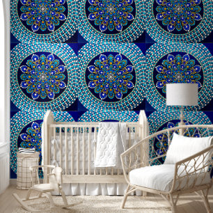 Royal blauw behang