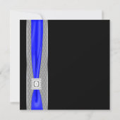 Royal Blauw Blauw Blauw Boog Huwelijk Kaart (Achterkant)