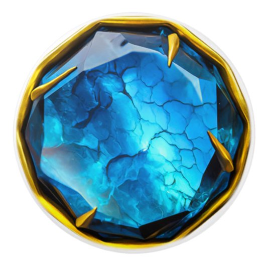 Royal Blauw en Goud Sieraden Stone Keramische Knop (Voorkant)