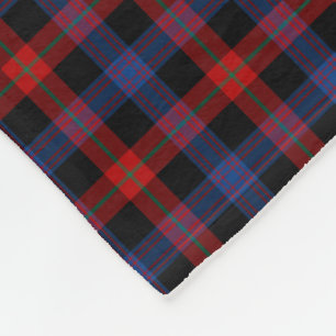 Royal Blauw en Rood Bruin Clan Tartan Fleece Deken
