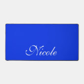 Royal Blauw en Wit Gepersonaliseerd Naam Bureaumat (Voorkant)