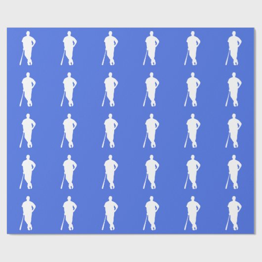 Royal blauw en wit honkbal cadeaupapier (Vlak)