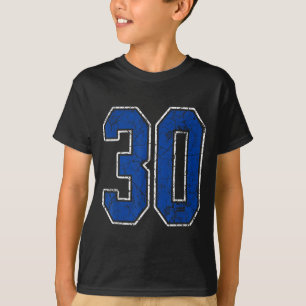 Royal blauw en wit nummer 30 Jersey speler Unifo T-shirt