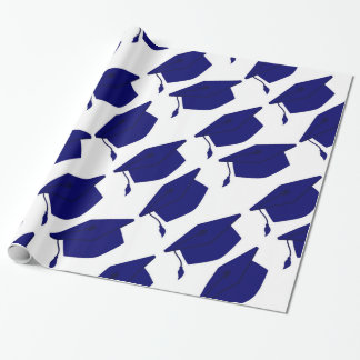 ROYAL BLAUW- EN WITTE AFSTUDEREN WRAPPINGSPAPIER CADEAUPAPIER