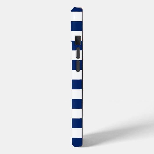 Royal Blauw en witte strepen Case-Mate iPhone Case (Achterkant / Links)
