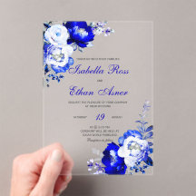 Royal blauw en zilver acryl bruiloft