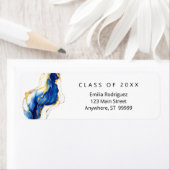 Royal Blauw Goud Geel Elegant Modern Afstuderen Etiket (Insitu)