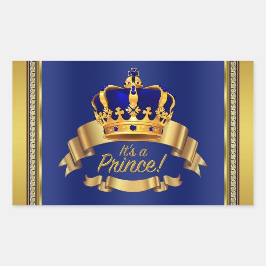 Royal Blauw Goud Prins Waterfles Label (Voorkant)