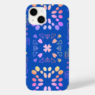 Royal Blauw Roze Lila Ombre Patchwork Patroon Case-Mate iPhone 14 Hoesje