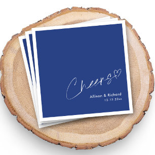 Royal Blauw & Wit   Proost op bruiloft met de hand Servet