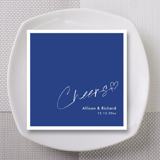 Royal Blauw & Wit | Proost op bruiloft met de hand Servet