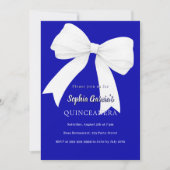 Royal blauw witte boog Quinceanera Kaart (Voorkant)