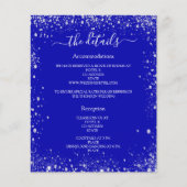 Royal blauw zilver bruiloft programma details QR Flyer (Voorkant)