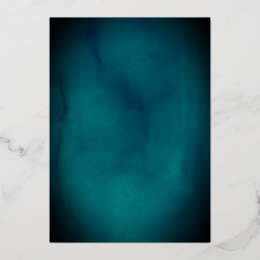 Royal Blauwgroen Gold Elegant Script Quinceanera Folie Uitnodiging (Achterkant)