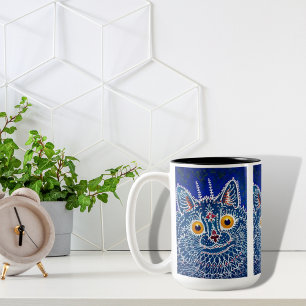 Royal bleu Kaleidoscope Tasse de chat