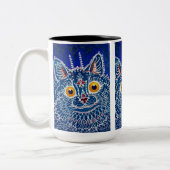 Royal bleu Kaleidoscope Tasse de chat (Gauche)