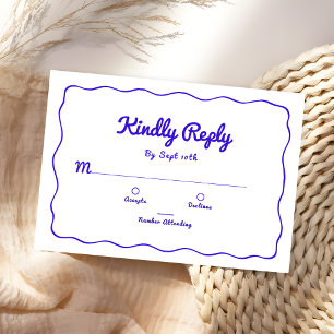 Royal Bleu Main Lettré Correspondre Mariage RSVP