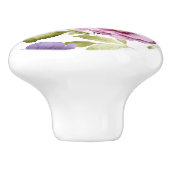 Royal Bloom Symphony Paarse bloemmotief Keramische Knop (Zijkant)