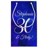 Royal Blue 30 en Flirty Birthday Party Klein Cadeauzakje (Achterkant)