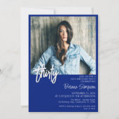 Royal Blue 30e anniversaire Invitation photo (Devant)