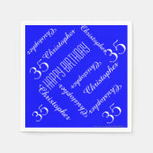 Royal Blue 35th Birthday Party, Names, Paper Servetten (Voorkant)