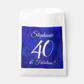 Royal Blue 40 en Fabulous Birthday Party Bedankzakje (Voorkant)